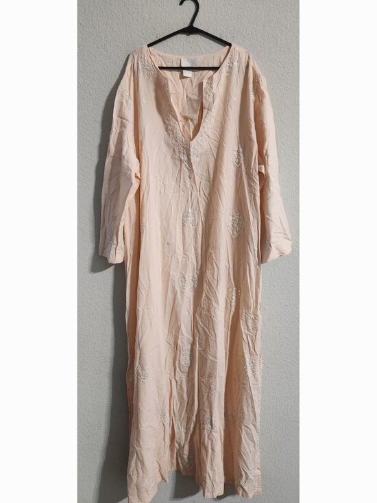 Soft Surroundings Dresses & Skirts - Soft Surroundings NWOT Pink Cotton embroidered cottagecore Maxi Dress size 2X